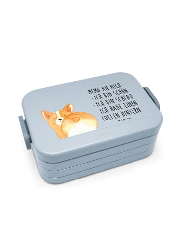 Mr. & Mrs. Panda Bento Box Corgi Po Motiv mit Spruch in Blau Pastell