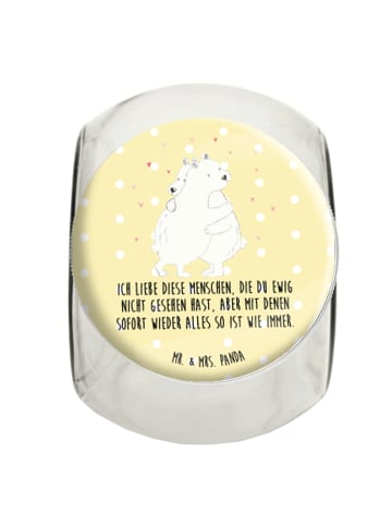 Mr. & Mrs. Panda Lebensmittelbehälter Eisbär Umarmen mit Spruch in Gelb Pastell