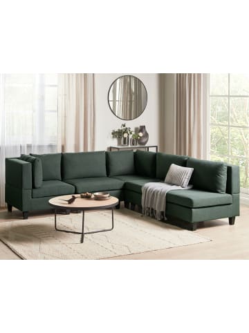 Beliani 5-tlg Modulsofa UNSTAD in Grün/Schwarz