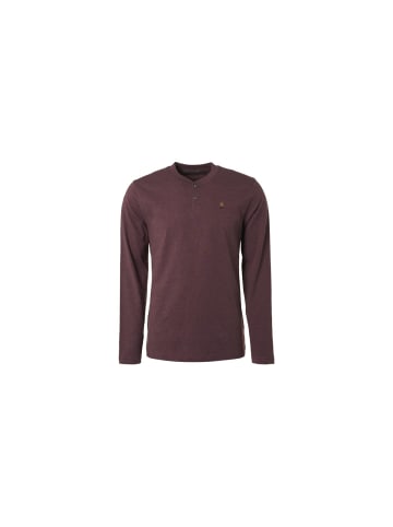 No Excess Knopfleisten Langarmshirt für Herren in bordeaux in bordeaux