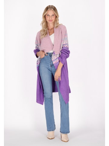IZIA Damen Cardigan in violett mehrfarbig