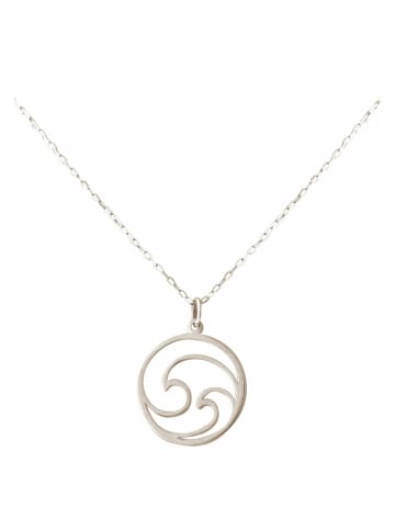 Gemshine Halskette mit Anhänger Maritim Wellen Meer in silver coloured