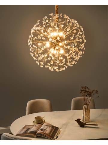Beliani Kronleuchter TIMANE in Gold/Transparent - (W) 60 x (H) 90 x (L) 60 cm