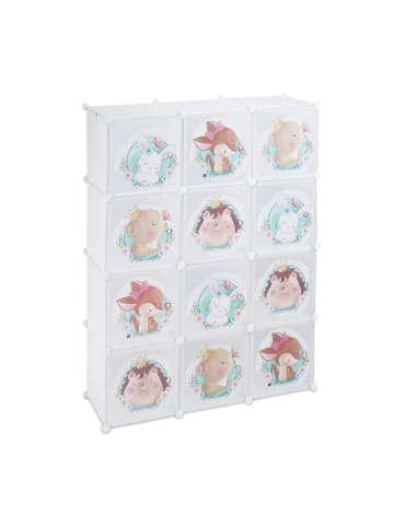 relaxdays Kinder-Steckregal in Weiß - (B)110 x (H)145 x (T)37 cm