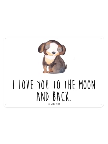 Mr. & Mrs. Panda tafel Hund Entspannen mit Spruch in Weiß