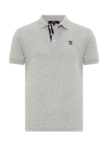 JIMMY SANDERS Poloshirt Kurzarm in grau melange
