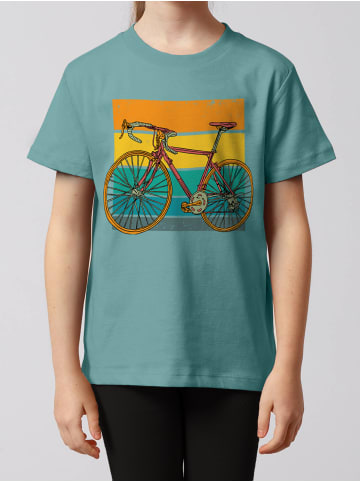wat? Apparel T-Shirt Retro Bike in Teal Monstera