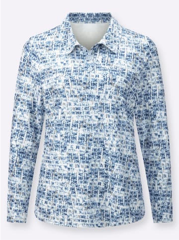 WITT WEIDEN Winter-Shirt in ecru-mittelblau-bedruckt