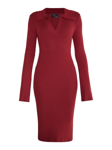 faina Damen Jersey Etuikleid in Weinrot