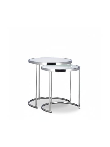 relaxdays 2x Satztisch in Silber