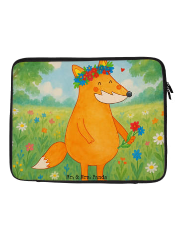 Mr. & Mrs. Panda Laptop Tasche Fuchs Blumen Design ohne Spruch in Weiß