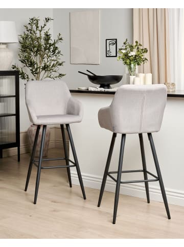 Beliani 2-tlg Barhocker CASMALIA in Beige/Schwarz