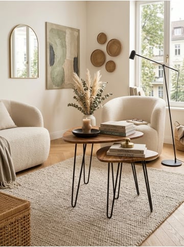 KADIMA DESIGN Design Satztisch WL5.659 Metall Beistelltisch 2er Set Klein,