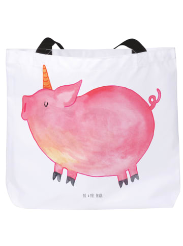 Mr. & Mrs. Panda Strandtasche Einhorn Schwein ohne Spruch in Weiß