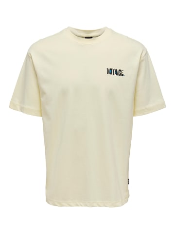 Only&Sons Oversized Rundhals PrintT-Shirt Baumwolle ONSGARTH in Gelb