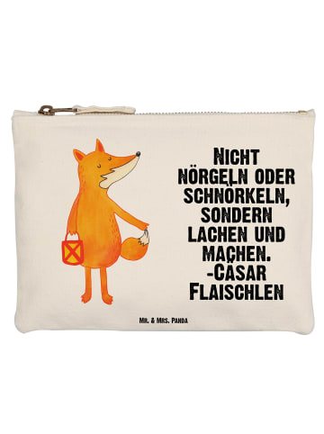 Mr. & Mrs. Panda Schminktasche Fuchs Laterne mit Spruch in Weiß