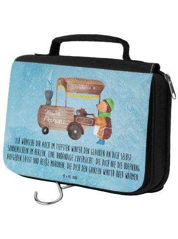 Mr. & Mrs. Panda Kosmetiktasche Igel Maronen mit Spruch in Eisblau