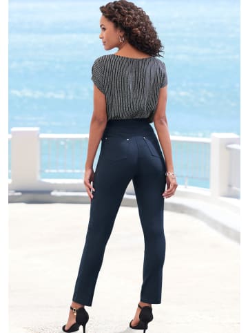 Vivance Kurzarmbluse in marine-weiß gestreift