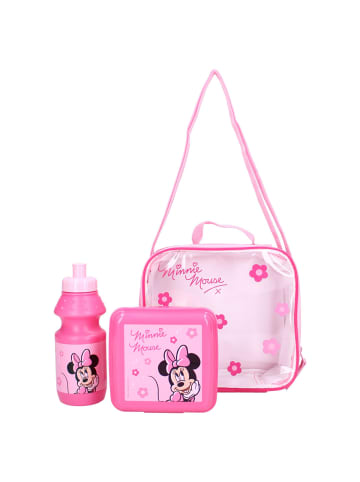 Disney Minnie Mouse Disney Minnie Mouse Lunchtasche Mädchen Vesper Set Rosa mit Sichtfenst in Rosa