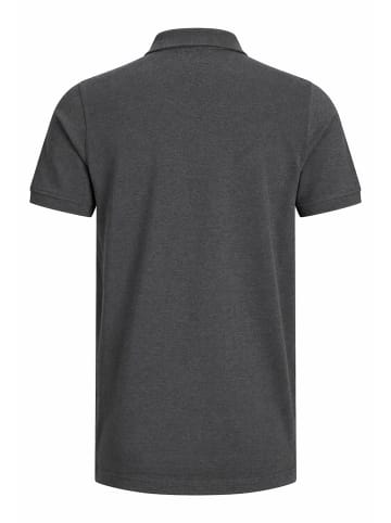 Jack & Jones Polo Shirt JJEPAULOS Sommer Hemd Kragen Pique Cotton in Dunkelgrau