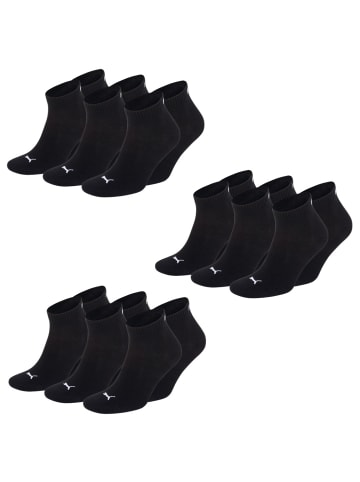 Puma Bodywear Quarter Socken 9 Paar in Schwarz