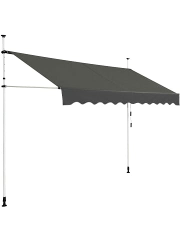 COSTWAY Klemmmarkise 300 cm in Grau