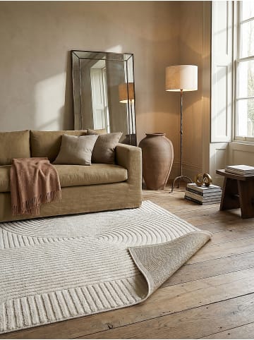 KADIMA DESIGN Teppich Kurzflor mit Zen-Dessin, pflegeleicht und flach im Aufbau in Creme
