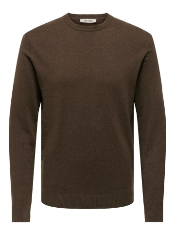 ONLY & SONS Strickpullover in Coffee Bean