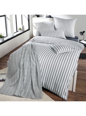 Erwin Müller Mako-Satin Kissenbezug in silber-weiß