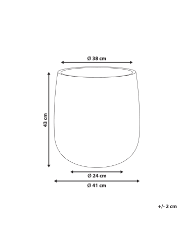 Beliani Outdoor Blumentopf QIYUN in Beige - (W) 41 x (H) 43 x (L) 41 cm