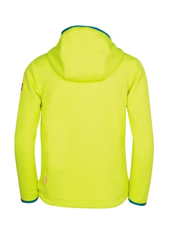 Trollkids Fleece Jacke "Sogndal" in Limegelb/Petrolblau