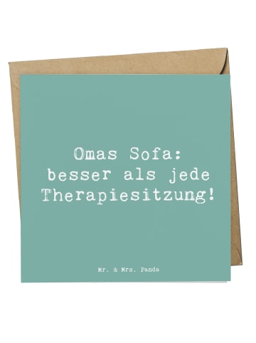 Mr. & Mrs. Panda Klappkarte Spruch Oma Sofa mit Spruch in Meeresbrise