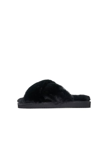 Flip Flop Hausschuh "cross*fur 2" in schwarz