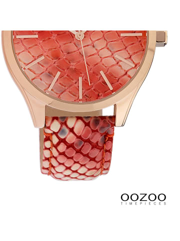 Oozoo Analog-Armbanduhr Oozoo Timepieces rot, hellrose groß (ca. 42mm)