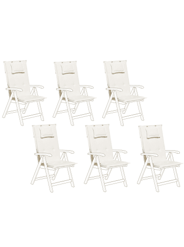 Beliani 6er-Set Auflagen JAVA/AMANTEA in Weiß