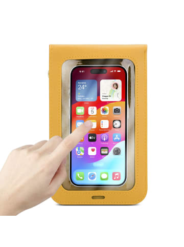 cadorabo Handytasche für Samsung Galaxy S10e Hülle Umhängetasche in Gelb