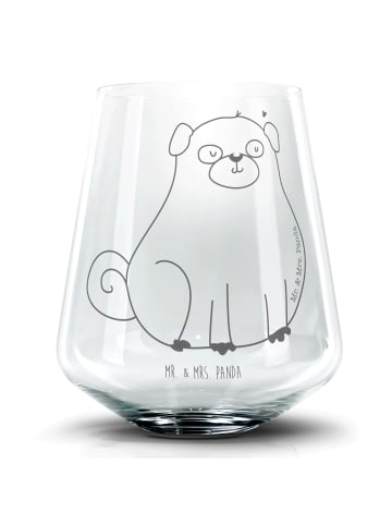 Mr. & Mrs. Panda Whiskey Tumbler Mops ohne Spruch in Transparent
