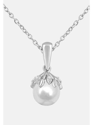 Diamant Exquis Halskette aus 375 Weißgold mit Perle mit Diamant