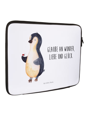 Mr. & Mrs. Panda Notebook Tasche Pinguin Marienkäfer mit Spruch in Weiß