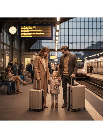 relaxdays 2-tlg. Kofferset in Champagner