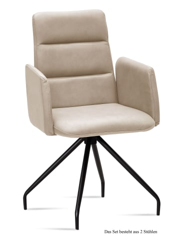 58 aufm Kessel ARMLEHNSTUHL (2er-Set) Devora 52x92x60 Schwarz/Khaki