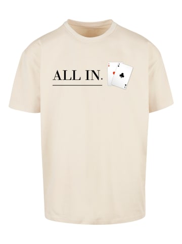 F4NT4STIC Heavy Oversize T-Shirt Poker All In Karten in sand