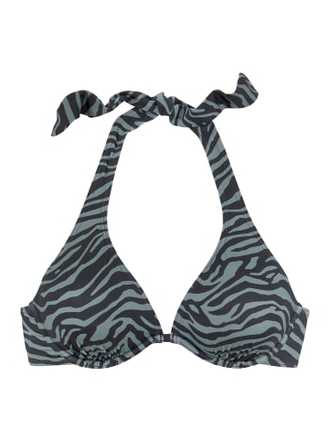 Venice Beach Bügel-Bikini-Top in schwarz-oliv