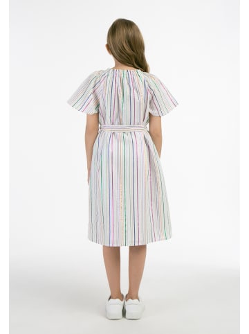myMo KIDS Mädchen Kleid in Weiss Mehrfarbige Streifen