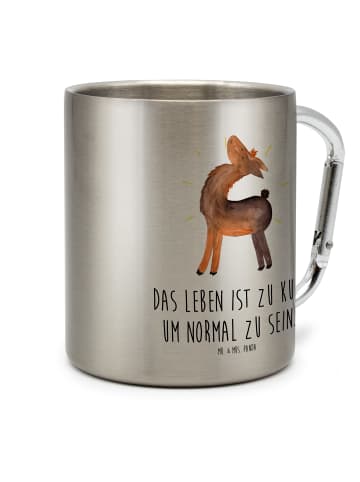 Mr. & Mrs. Panda Kaffeebecher Lama Stolz mit Spruch in Silber