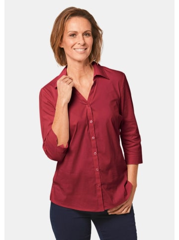 GOLDNER Bluse Stretchbequeme Bluse mit Baumwolle in dunkelrot
