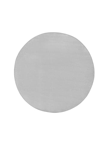 Hanse Home Runder Teppich Uni Fancy rund grau