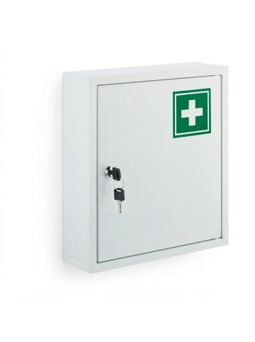 relaxdays Medizinschrank in Weiß/ Grün - (B)31,5 x (H)36 x (T)10 cm