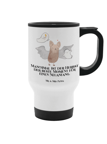 Mr. & Mrs. Panda Teebecher Fledermaus Gespenster mit Spruch in Weiß