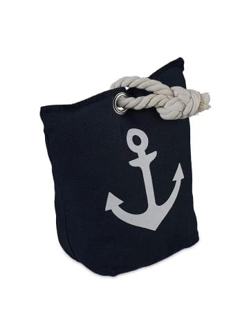 relaxdays 3 x Türstopper "Anker" in Dunkelblau/ Weiß